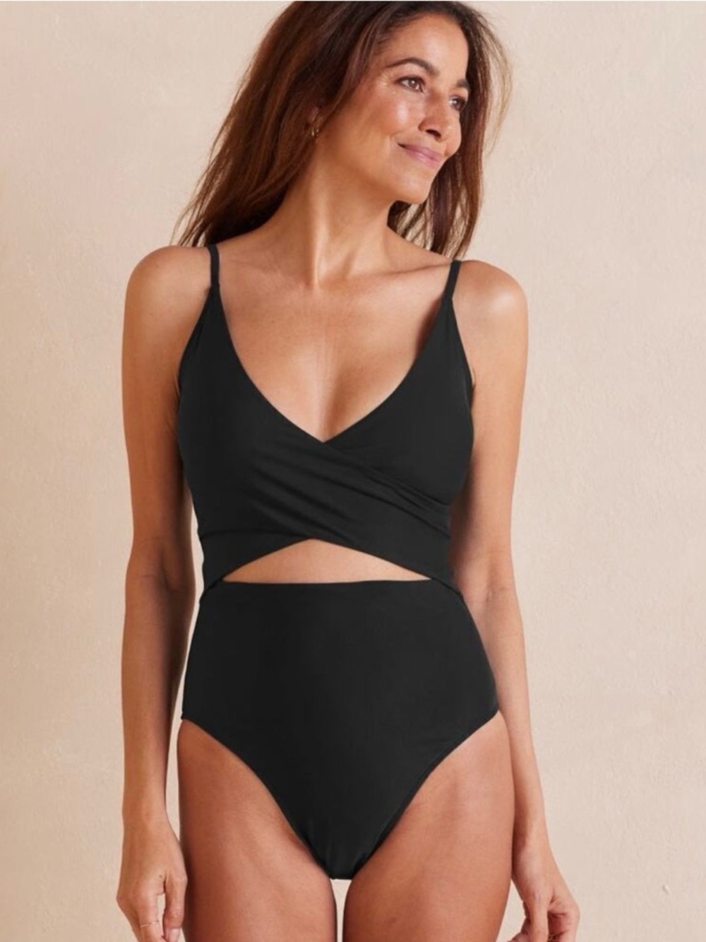 Summersalt The Sea Breeze Black One-Piece Swimsuit with Cross Over Cut Out. NWT
